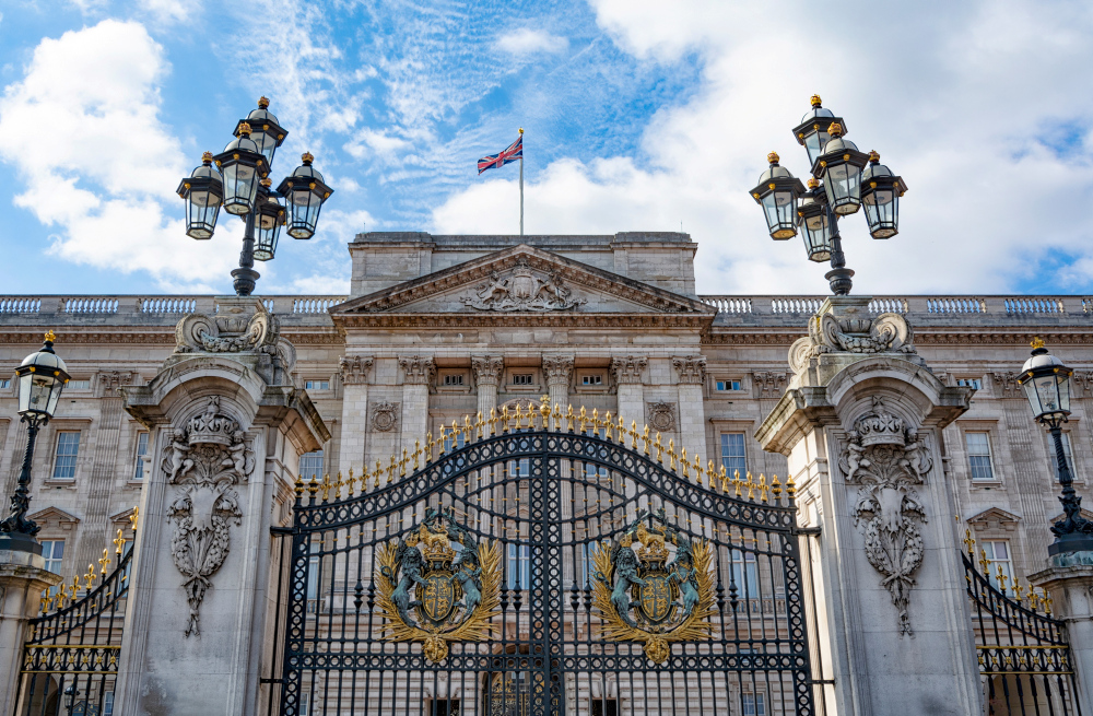 Destinationsmotiv, Februar 2023, London, Buckingham Palace, Großbritannien