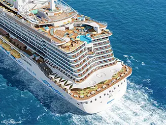 Sonne, mediterrane Städte und Osterstimmung auf dem Meer.